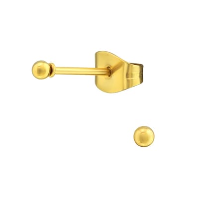 La Rosa Princesa Bolletje Oorbellen Chirurgisch Staal Gold Plated 2mm Mini Goudkleurige Zweerknopjes Verguld