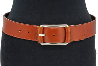 Heup riem cognac - Dames riem - 4.5 cm breed - Leer - Brede riem - Casual - Maat 85