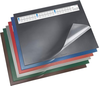 Antislip Bureauonderlegger met Transparante Folie en 3-Jaar Kalender (Rood)