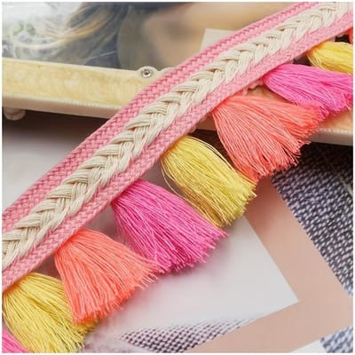 100cm Kleurrijke Etnische Stijl Kwasten en Kant voor DIY Handgemaakt Kleurafstemming Hangers met Accessoires