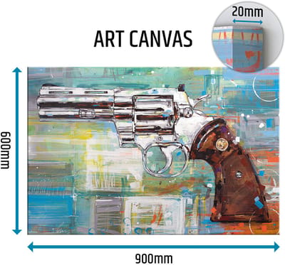 Revolver (Colt Python) canvas schilderij 90x60 cm