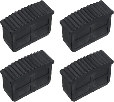 Vervangende Rubberen Voetjes - Ladderdoppen Antislip - Ladder Stabiliteit Verhogen - Robuust Slijtvast Rubber - 60x22 mm - Zwart