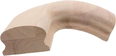 Trapleuning Hoekbocht - Houten Leuning Overgang - Traprenovatie - Kindveilige Afgeronde Hoeken - 19x18 cm - Beige