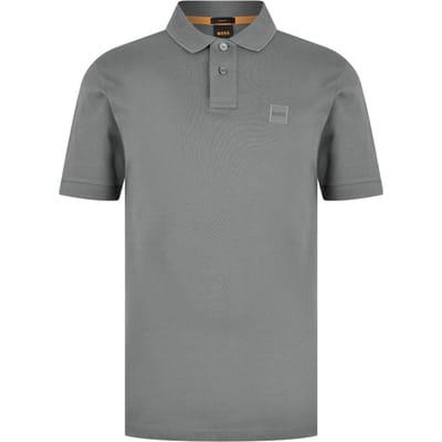 Boss Heren Passagiers Box Logo Polo Shirt (Houtskool)