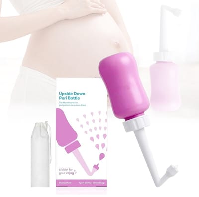 Peri Bottle - Vaginale Douche - Draagbare Bidet - TENZHVXI® - 600 ml - Intieme irrigatie voor na de bevalling - Vermindert infectierisico - Draagbaar - Professioneel en zacht voor intieme hygiëne - Ergonomisch ontwerp - Met opbergtas - Roze