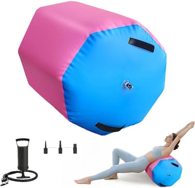 Gymnastiekrol - Luchtroller Mat - Training en Oefening - Veilige Impact Demping - 80 x 100 cm - Roze