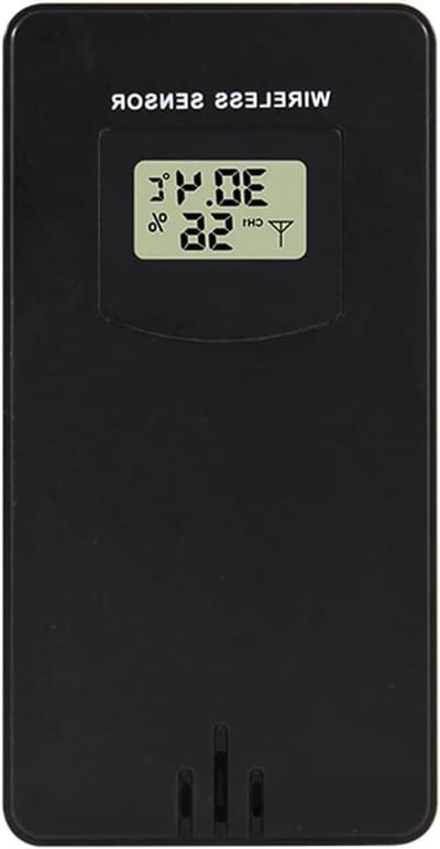 Weerstation Draadloos - Digitale Klok - Weersvoorspelling Thuis - Dubbel Alarm Functie - 60m Bereik - Zwart
