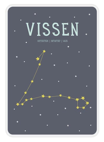 Milestone - Sterrenbeeld Posterkaart - Vissen