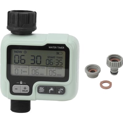 Minuteur d'arrosage Arrosage automatique Délai Manuel Programmable Minuteur d'eau pour Jardin Extérieur Cour gray