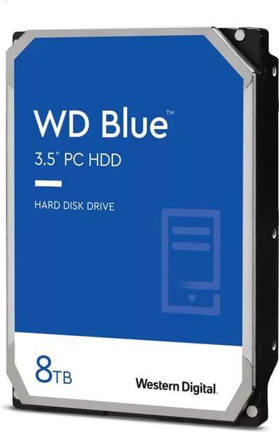 Western Digital Blue interne harde schijf 8 TB 5640 RPM 256 MB 3.5" SATA III