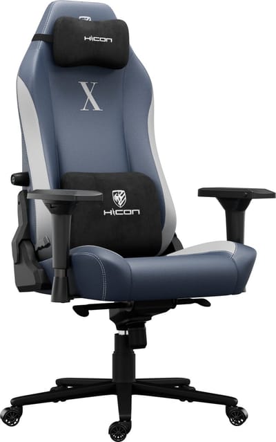 HICON® Ergonomische Bureaustoel - 4D Armleuningen - Verstelbare Lumbar Support APEX Serie Fury - Blauw