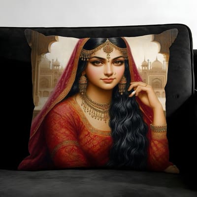 Indian Dancer Hot Cushion Cover Pillowcase Ultra Soft Skin Friendly Fabric Cloud Like Comfort & Concealed Zipper Peach skin 18*18(CM)-1Pcs