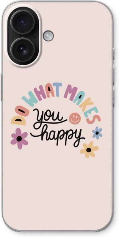 Case Company® - Hoesje geschikt voor iPhone 16 hoesje - Happy days - Soft Cover Telefoonhoesje - Bescherming aan alle Kanten en Schermrand