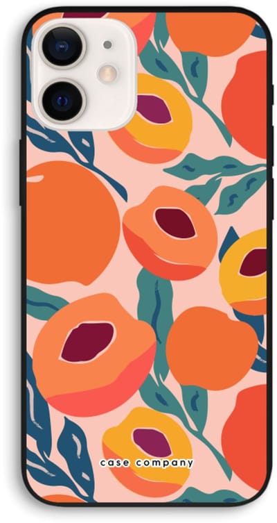 Case Company® - Hoesje geschikt voor iPhone 12 hoesje - Perzik - Biologisch Afbreekbaar Telefoonhoesje - Bescherming alle Kanten en Schermrand