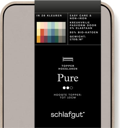 Schlafgut Jersey Pure topper hoeslaken - Eenpersoons - Sand Mid