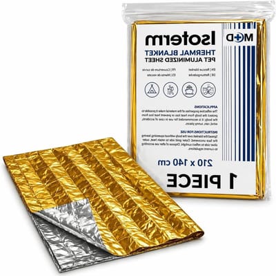 Nooddeken Thermisch - EHBO Reddingsdeken - Outdoor Survival - Dubbelzijdig Goud Zilver - 210x140 cm - Goud Zilver