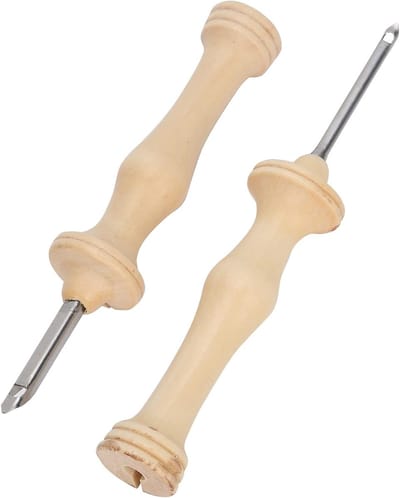 Handle Punch Needle Set met Metalen Tube, Houten Handvat en Garennaalden voor Creatief Breien en Borduren