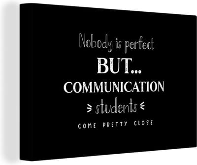 Canvas Schilderij Quote - Studenten - Communication - 30x20 cm - Wanddecoratie