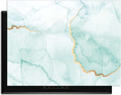 KitchenArt - Misty Jade – Inductie Beschermer - 81.2x52.7 cm - Kookplaat Beschermer - Luxe Afdekplaat Inductieplaat - Anti-slip & Oprolbaar - Beschermmat Inductiekookplaat