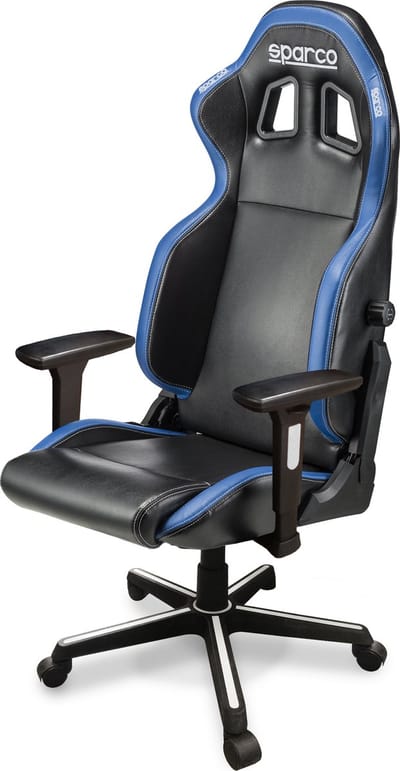 Sparco Icon Sky Bureaustoel - Zwart — Blauw — Maat Onesize