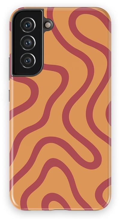 DripCase Curvy Lines Hoesje Samsung Galaxy S22 Plus | Backcover met Mag | Design Tough Case Samsung Galaxy S22 Plus Terracotta Twist