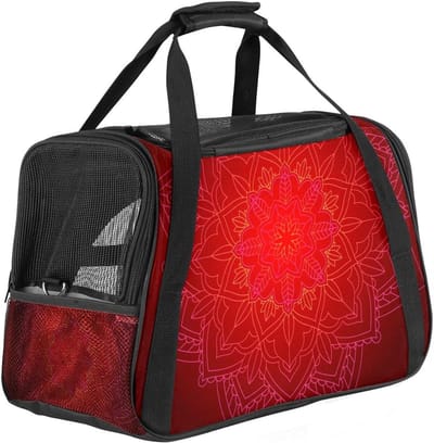 Reisdraagtas Huisdier - Transporttas Kat Hond - Veilig Vervoer - Luchtvaartmaatschappij Goedgekeurd - 43x25x30 cm - Meerkleurig Patroon