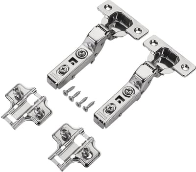 2x potscharnier SOTECH roestvrij staal 304, T45 softclose, binnenste aanslag 100°, klikmontage (incl. kruisplaat en schroeven)