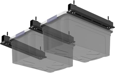 Opbergrekken Plafond - Garage Opslagrek - Ruimte Besparen - Veelzijdig Verstelbaar - 350 pond draagkracht - Zwart