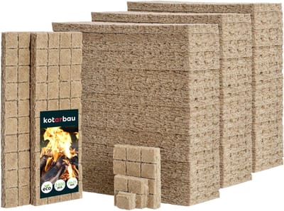 KOTARBAU® 2400 Stuks Aanmaakblokjes voor Open Haard, Houtwol, 25x8x13 cm, Aanmaakwokkels, Aanmaakblokjes voor Houtkachel, BBQ Open Haard