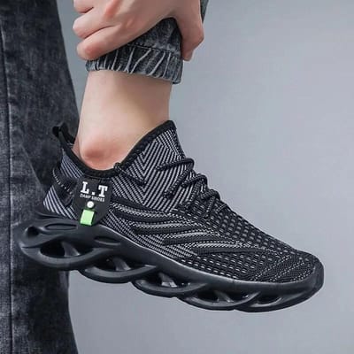 Heren hardloopschoenen Schokabsorberende sportschoenen Sportschoenen met zachte zool Mesh tennis wandelschoenen 44 gray