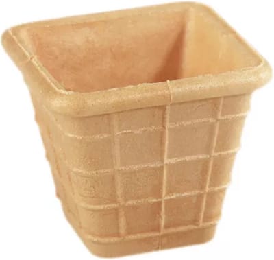 Nic vierkante ijsbekers - ijshoorn van wafel voor softijs - 304 stuks
