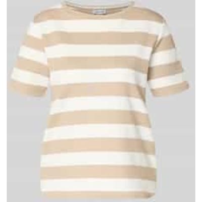 T-shirt met viscose en ronde hals