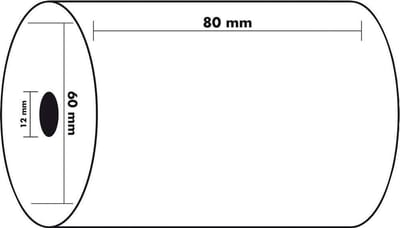 Kassabonnen Papier - Papierrol Thermisch - Kassabonnen Printen - Hoogwaardig Wit Papier - 80x60x12 mm - Wit