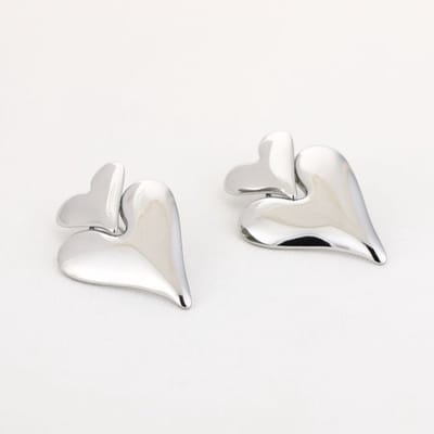 Harten oorbellen zilver- Moederdag- Valentijn- Trendy- stainless steel en nikkelvrij