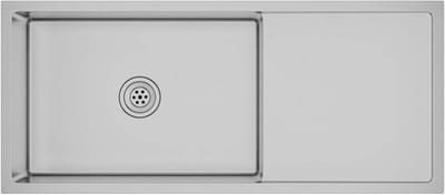 Keuken Gootsteen - Spoelbak RVS - Keuken Werkblad - Handgemaakt Roestvrij Staal - 100 x 44 cm - Zilver