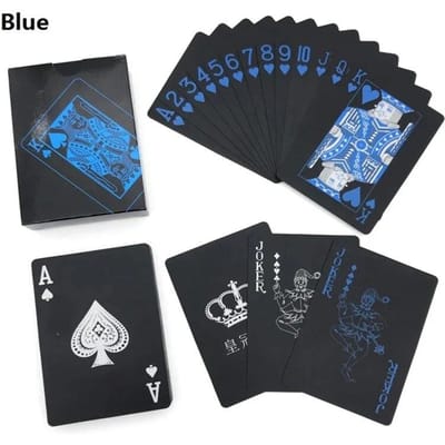 Haute Qualité 1 Jeu de Cartes à Poker Plaqué Feuille Noire Imperméable Édition Limitée Collection Magie Poker Créatif G Usage Pratique gray