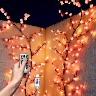 Sfeervolle 1.2 m LED bomen met fairy lights en kersenbloesem takken voor een magische ambiance