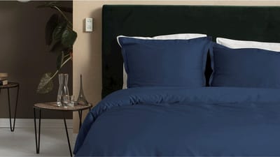 Cinderella Sundays Dekbedovertrek - 1 persoons - Satijn - 140x200/220 cm - Navy + 1 kussensloop