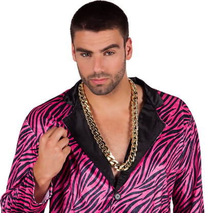 *** Goud kleurige "Johnny/ Anita "Ketting - Pimp je look! - Ketting voor Volwassen - Pimps en Ho's Feestje - 90`s Party - Carnaval - van Heble® ***