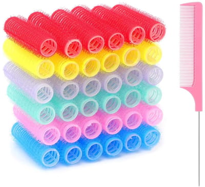 Allecto - Krulspelden - Zelfklevend - Inclusief staartkam - 37 stuks - Perfect voor kappers - Handig in gebruik