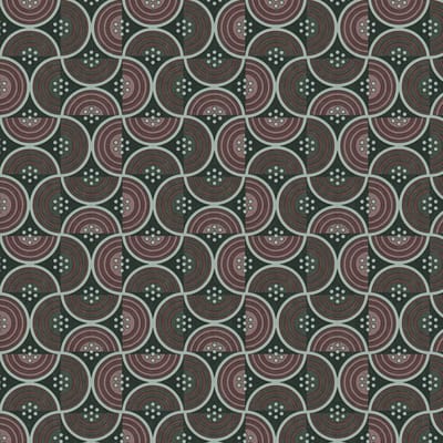 Retro behang Profhome 390611-GU vliesbehang glad met geometrische vormen mat zwart roodbruin grijs bleekgroen 5,33 m2