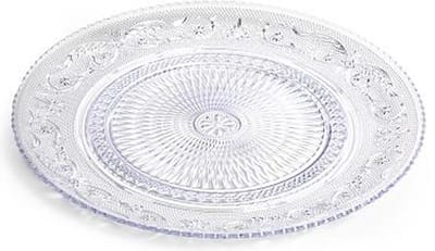 Plasticforte onbreekbare taart/gebakbordjes - kunststof - kristal stijl - transparant - 15 cm