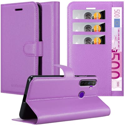 Cadorabo Hoesje geschikt voor Realme 5 / 5i / 6i / C3 in MANGAAN PAARS - Beschermhoes met magnetische sluiting, standfunctie en kaartvakje Book Case Cover Etui