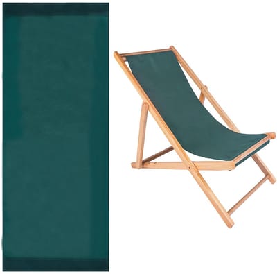 Dailygoods - Strand Slingstoel - Vervangend Doek - Opvouwbaar - Diepgroen - Tuinstoel - Voor Zonnebaden - Geschikt voor Volwassenen