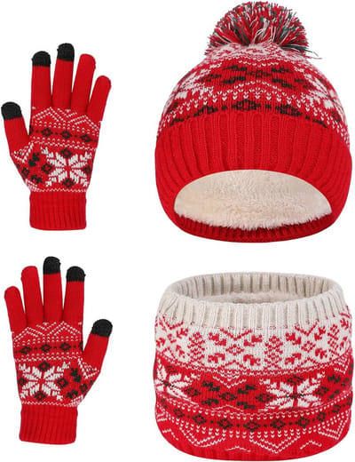 Winterset met Sjaal, Muts en Handschoenen voor Kinderen, 3-in-1 Thermische Accessoires voor Jongens en Meisjes van 2 tot 7 Jaar, Ideaal voor Koude Dagen en Buitenactiviteiten