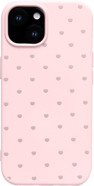 Hoesje Geschikt voor iPhone 11 - Roze - Casemania Stevige Siliconen Back Cover met Hartjes Print