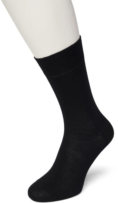 Bonnie Doon Katoenen Comfort Sok Zwart Dames maat 35/38 - Speciale Breitechniek in Boord - Knelt niet - Katoen en Lycra - Maximaal Draagcomfort - Zakt niet af - Gladde Teennaad - Voor Gevoelige Voeten en Benen - Black - BE121401.101