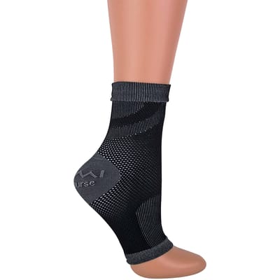 IOMI - Sokken voor fasciitis plantaris met ondersteuning van de voetboog - Zwart