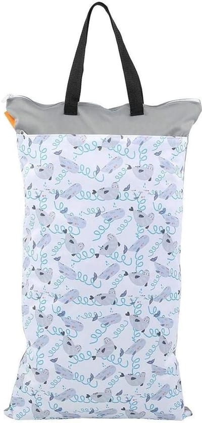 Hangende waszak voor herbruikbare luiers - Opbergtas voor natte en droge stoffen - Grote wasserij organizer.
