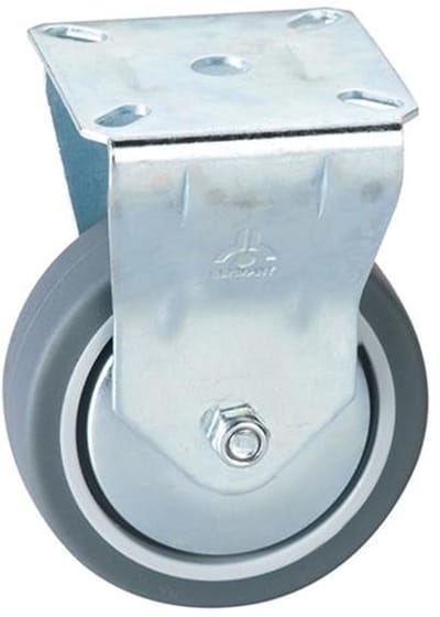 Bokwiel 75 mm - 60 kg - verzinkt staal - rubber wiel – Dörner + Helmer